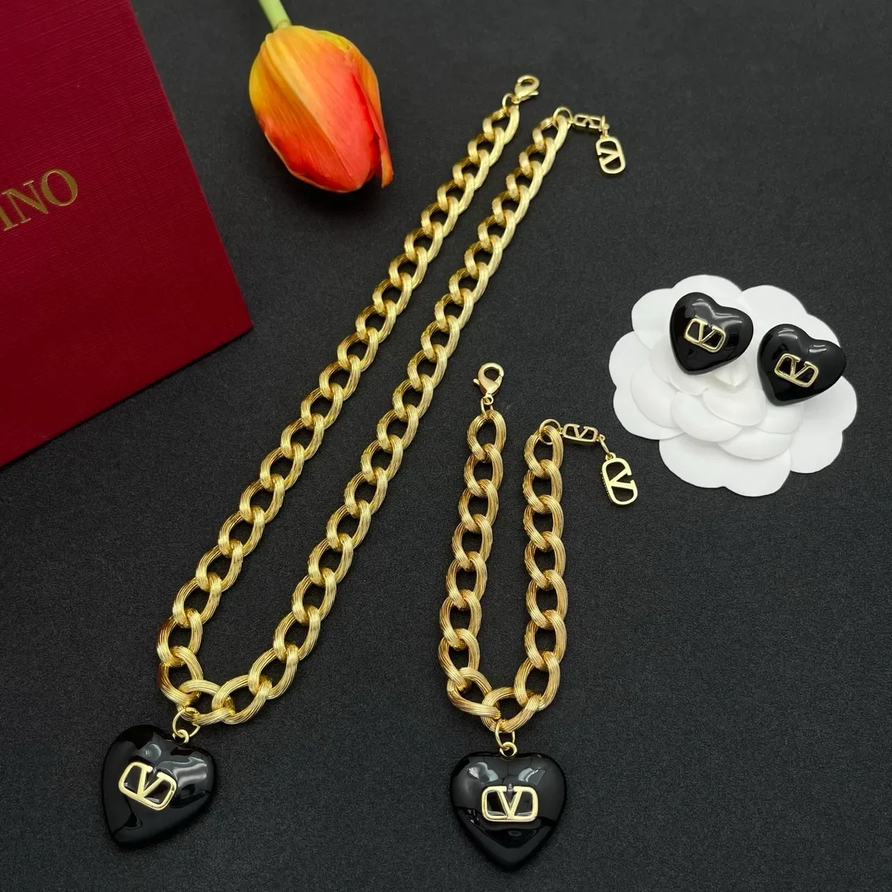 Bracelet Chaîne Chunky VLogo Cœur Valentino 2