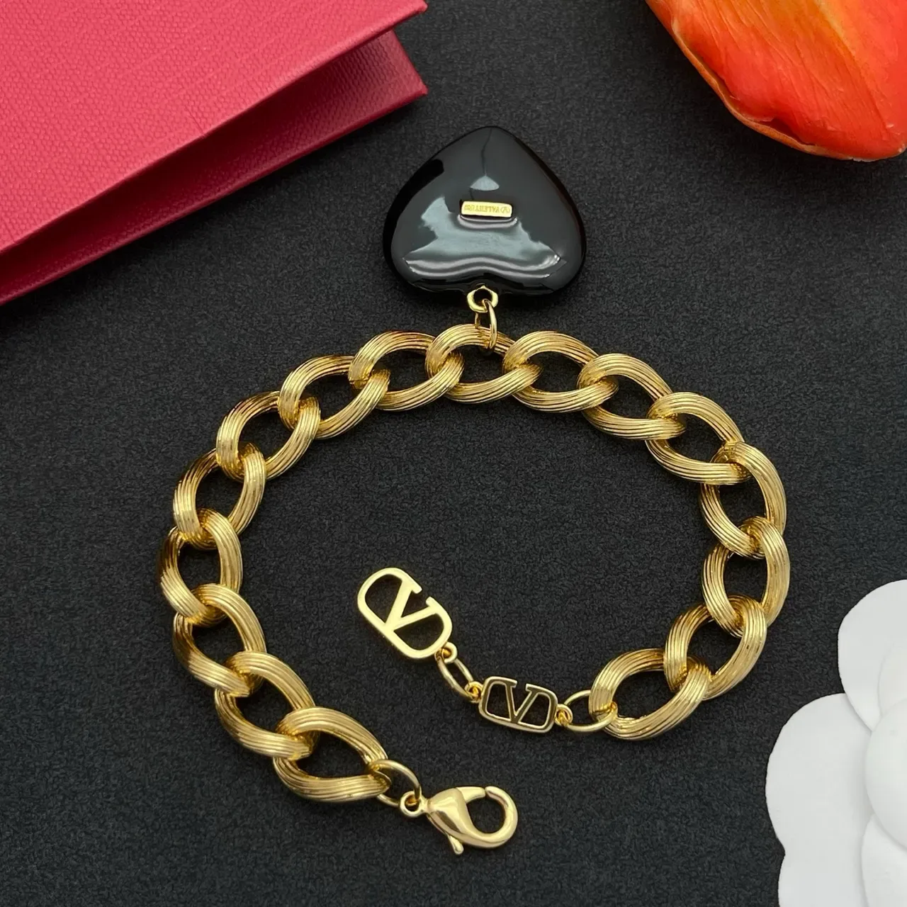 Bracelet Chaîne Chunky VLogo Cœur Valentino 4