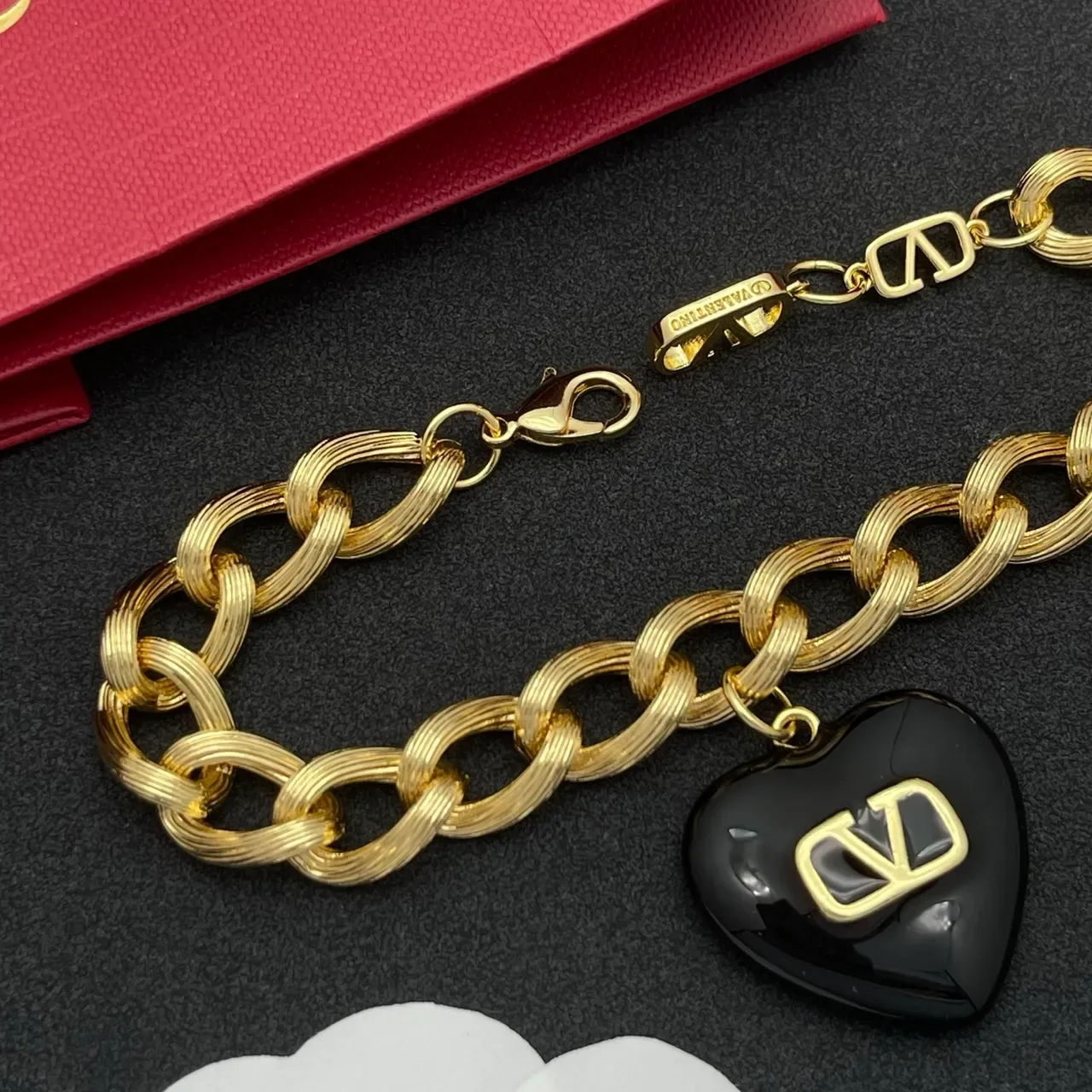 Bracelet Chaîne Chunky VLogo Cœur Valentino 5
