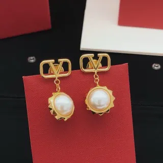 Valentino VLogo Pearl Drop Earrings