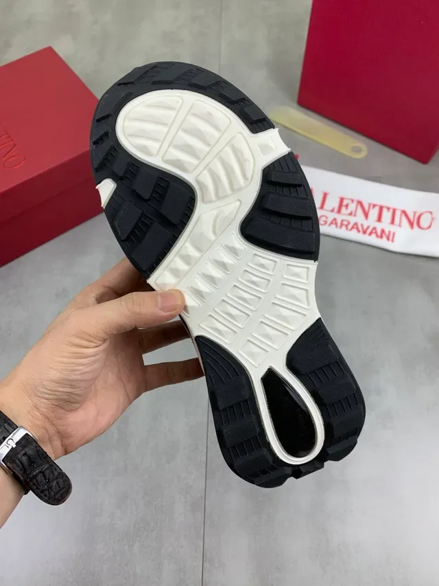 Valentino VLTN Tênis Chunky Marrom de Suede e Jacquard 3