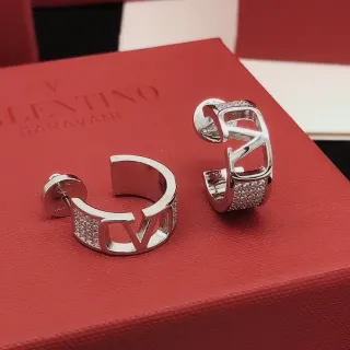 Valentino VLTN Pavé Crystal Open Hoop Earrings