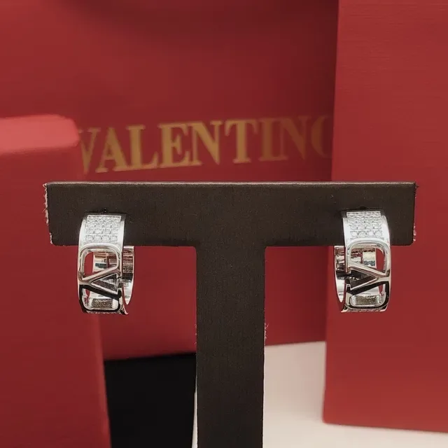 Valentino VLTN Pavé Crystal Argolas Abertas 2