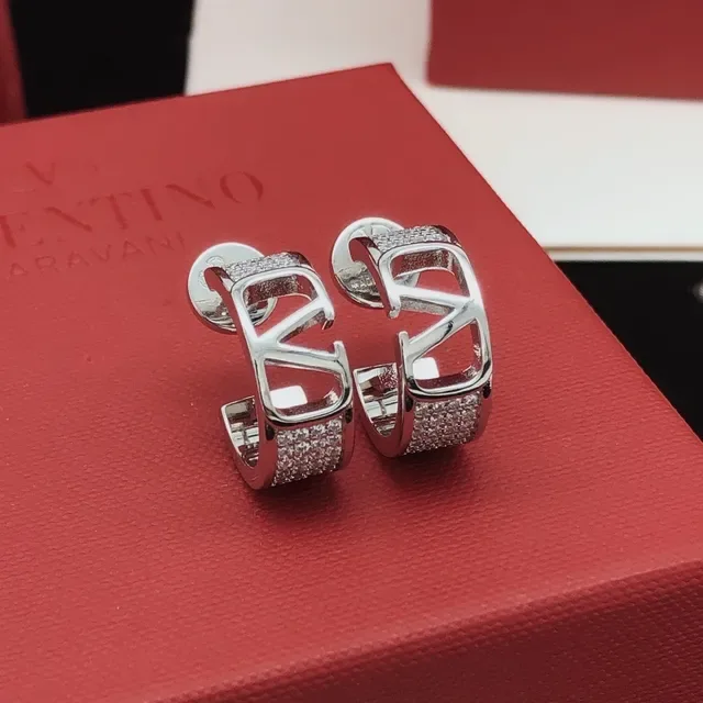 Valentino VLTN Pavé Crystal Argolas Abertas 9