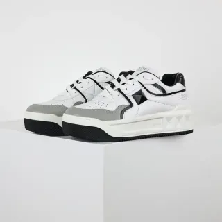 Valentino White Gray Low-Top Platform Sole Lifestyle Sneakers