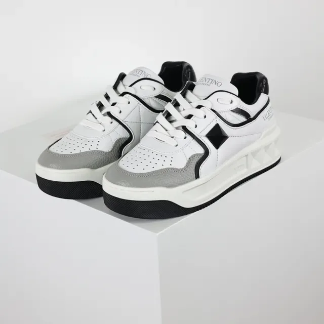 Valentino Chaussures Lifestyle Blances Grises Low-Top à Semelle Plateforme 2