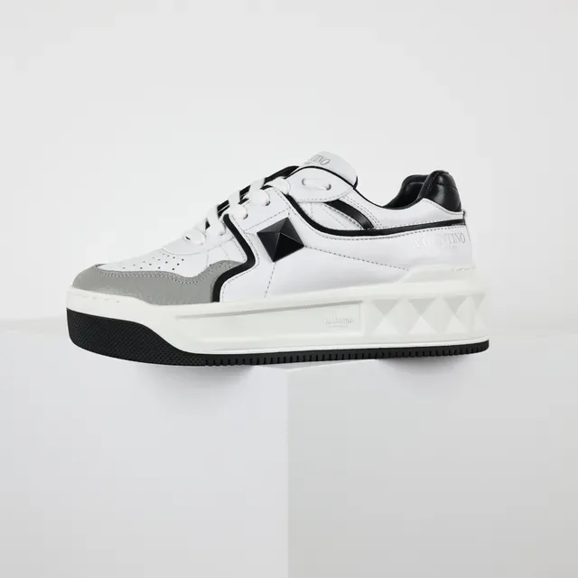 Valentino Chaussures Lifestyle Blances Grises Low-Top à Semelle Plateforme 9