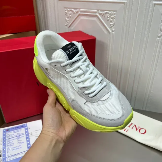 Valentino Blanc Vert Semelle Chunky Upper Hybride Mesh-Suede Chaussures Lifestyle 5