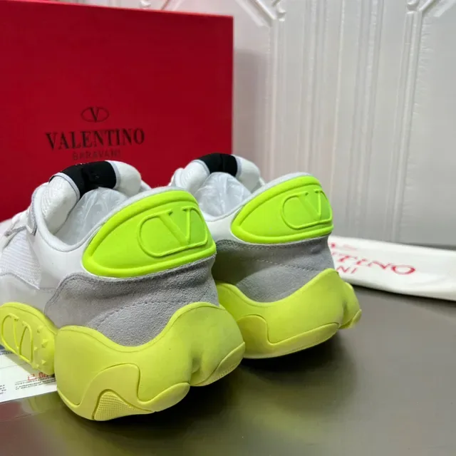 Valentino Blanc Vert Semelle Chunky Upper Hybride Mesh-Suede Chaussures Lifestyle 6