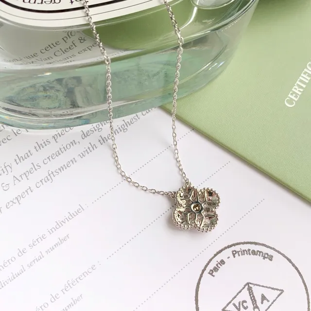 Van Cleef & Arpels Alhambra Four-Leaf Clover Pavé Diamond Necklace 3