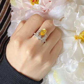 Van Cleef & Arpels Frivole হার্ট হলুদ রত্ন প্যাভে ডায়মন্ড অংগুরী