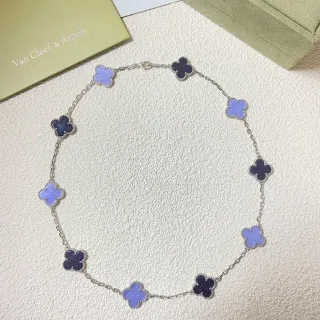 Van Cleef & Arpels Alhambra قلادة لافندر والأزرق البحري برسيم