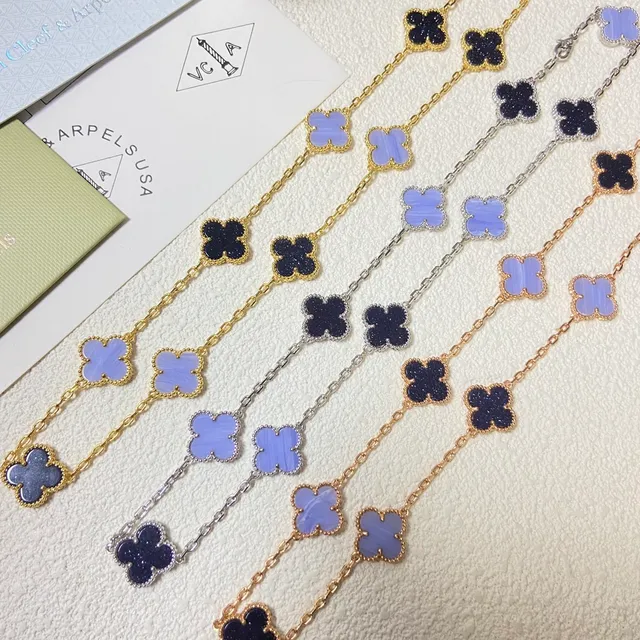 Van Cleef & Arpels Alhambra colar de lavanda e trébol azul marinho 2