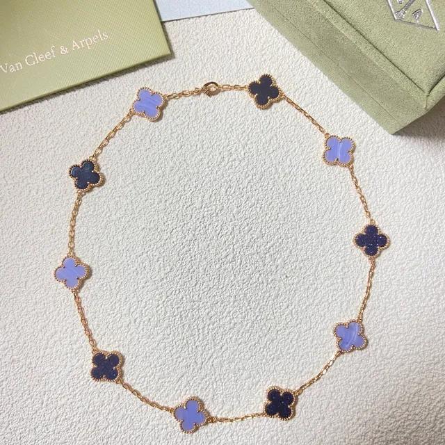 Van Cleef & Arpels Alhambra colar de lavanda e trébol azul marinho 3