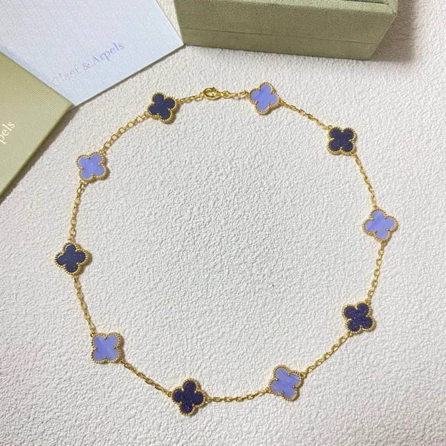 Van Cleef & Arpels Alhambra colar de lavanda e trébol azul marinho 4