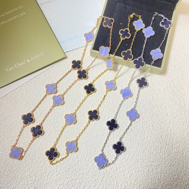 Van Cleef & Arpels Alhambra colar de lavanda e trébol azul marinho 5