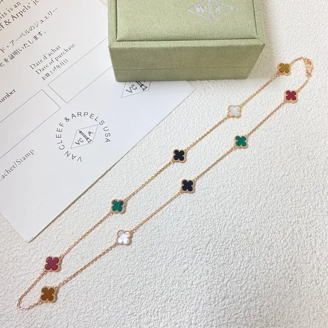 Van Cleef & Arpels Alhambra Multicolor Clover Motif Necklace 2