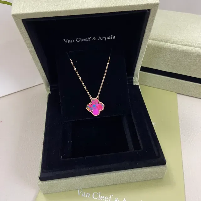 Van Cleef & Arpels Alhambra Multicolor Enamel Clover Pendant Necklaces 3
