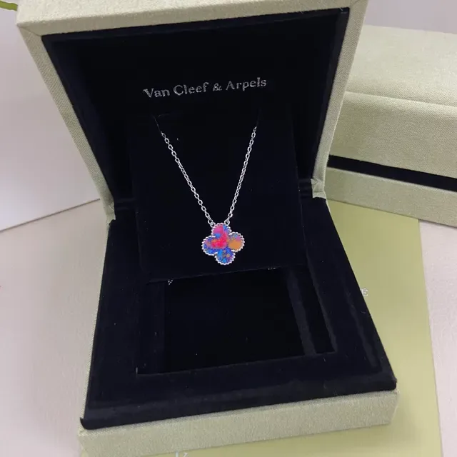 Van Cleef & Arpels Alhambra Multicolor Enamel Clover Pendant Necklaces 4
