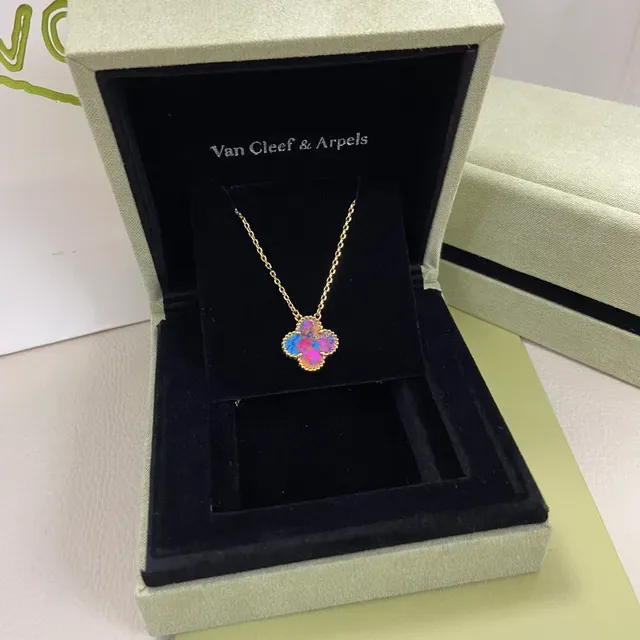 Van Cleef & Arpels Alhambra Multicolor Enamel Clover Pendant Necklaces 5