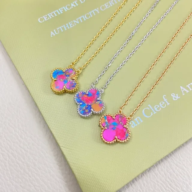 Van Cleef & Arpels Alhambra Multicolor Enamel Clover Pendant Necklaces 6