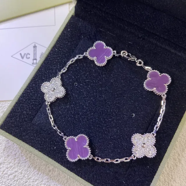 Van Cleef & Arpels Alhambra سوار إي مال بنفسجي وماس 2