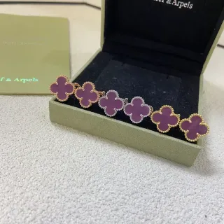 Van Cleef & Arpels Alhambra سوار كلور إيمل بنفسجي ذهبي