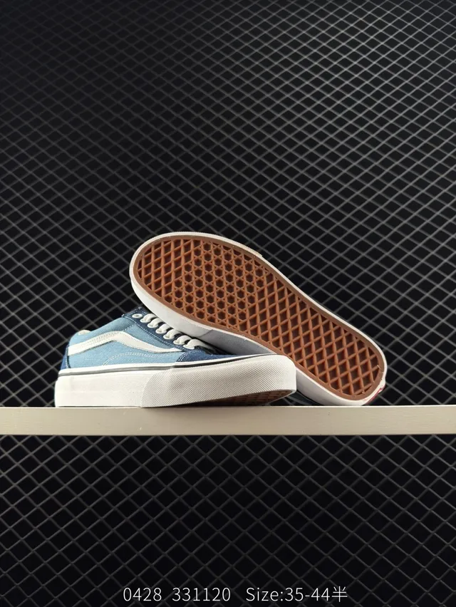 Vans Old Skool Denim Blue and White Skateboard Shoes 2