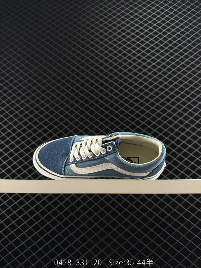 Vans Old Skool Denim Blue and White Skateboard Shoes 5