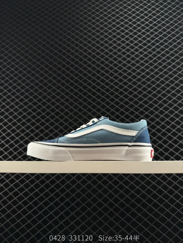 Vans Old Skool Denim Blue and White Skateboard Shoes 6