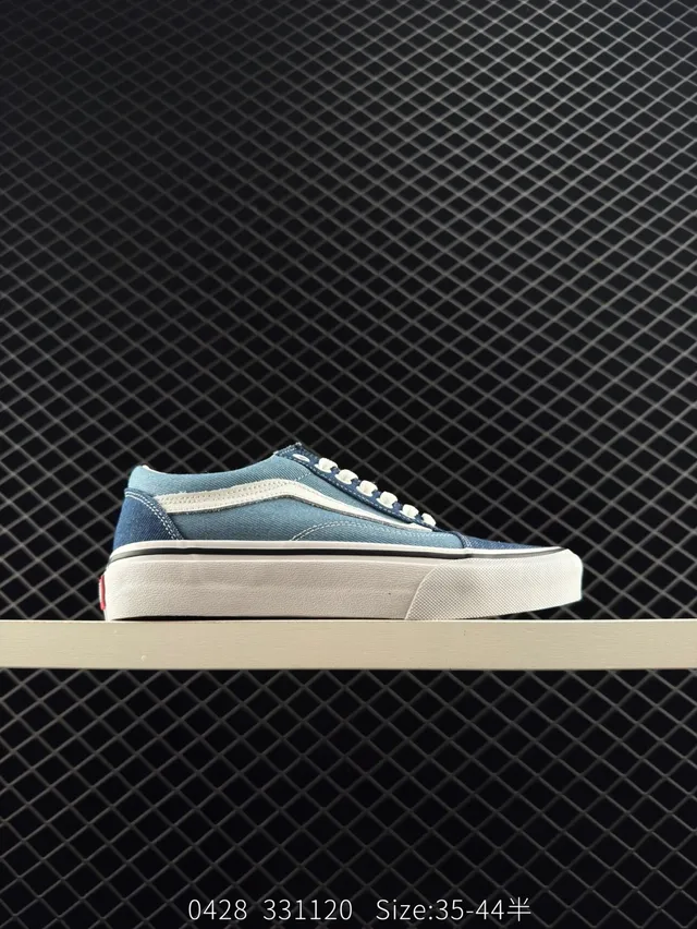 Vans Old Skool Denim Blue and White Skateboard Shoes 7