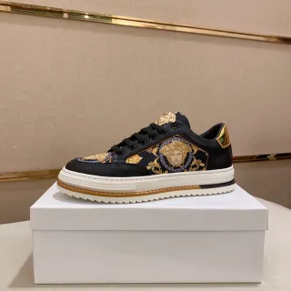 Versace Chain Reaction Medusa Print Black Gold 生活方式运动鞋