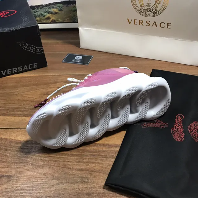 Versace Chain Reaction Zapatillas chunky moradas y blancas 2