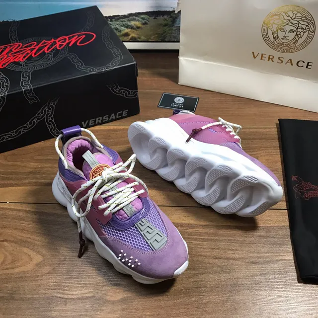 Versace Chain Reaction Zapatillas chunky moradas y blancas 7