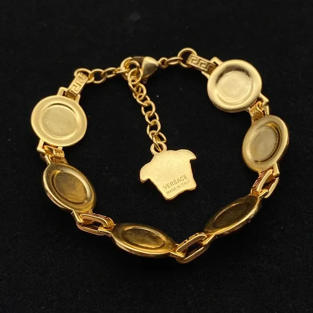 Bracelet Versace Or Noir Métal Émaillé Têtes de Méduse 5
