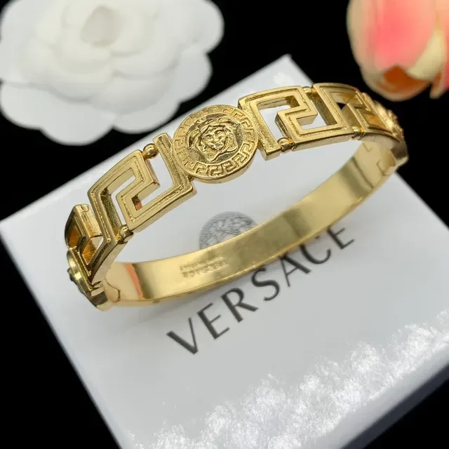 Versace Greca Medusa Gold-Tone Rigid Bracelet 2