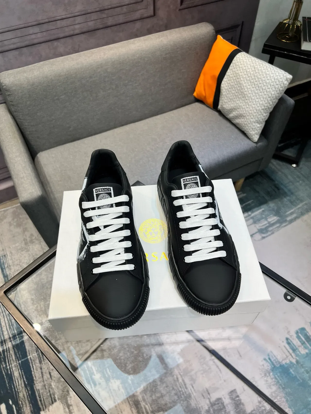 Versace Jeans Couture Graffiti Print Zapatillas Lifestyle Negro 6