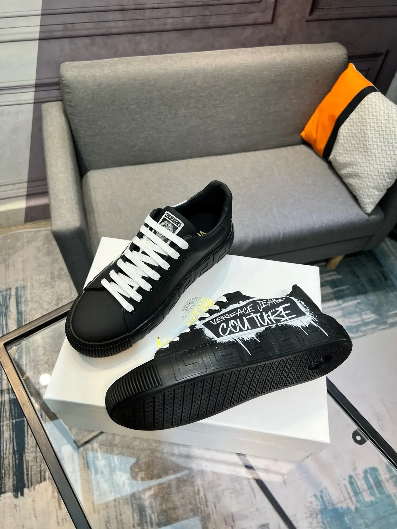 Versace Jeans Couture Graffiti Print Zapatillas Lifestyle Negro 7