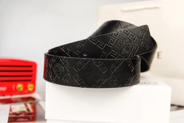 Versace Medusa Serpent Black Leather Belt 3