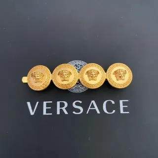 Versace Odissea Medusa Gold-Tone Four-Medallion Hair Brooch