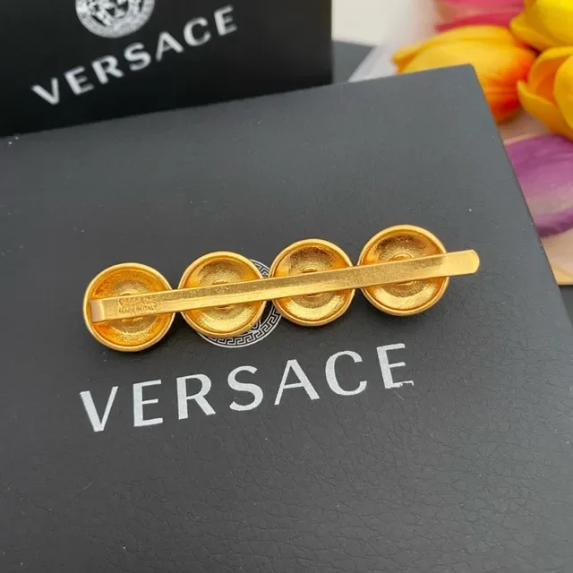 Versace Odissea Medusa Gold-Tone Four-Medallion Hair Brooch 4