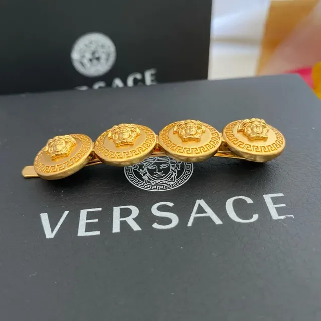 Versace Odissea Medusa Gold-Tone Four-Medallion Hair Brooch 5