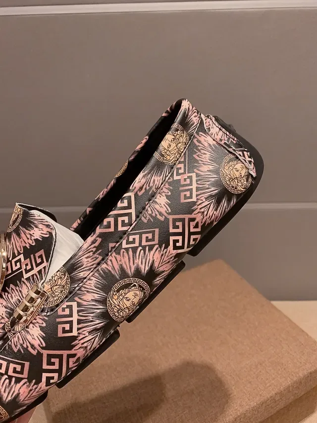 Versace Odissea Medusa Medallion Rosa Greca Mocassins 3