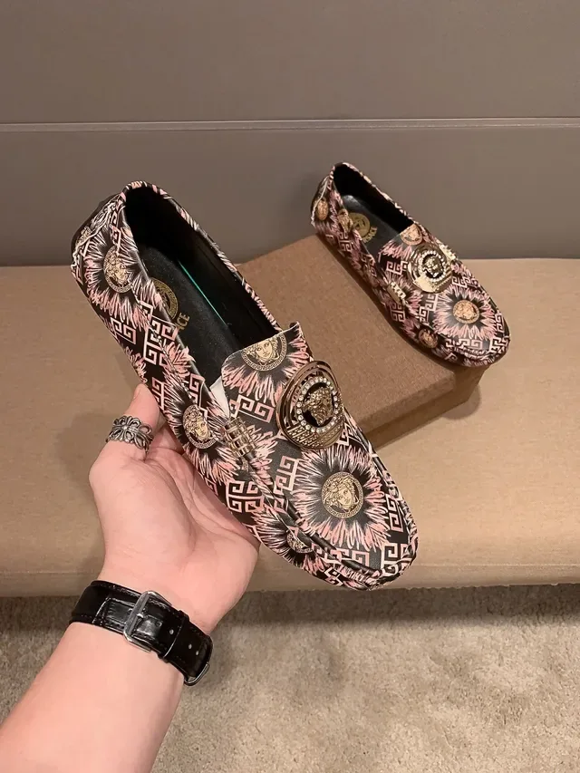 Versace Odissea Medusa Medallion Rosa Greca Mocassins 4