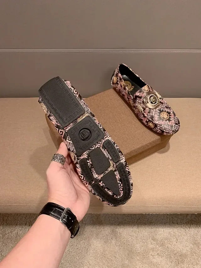 Versace Odissea Medusa Medallion Rosa Greca Mocassins 5