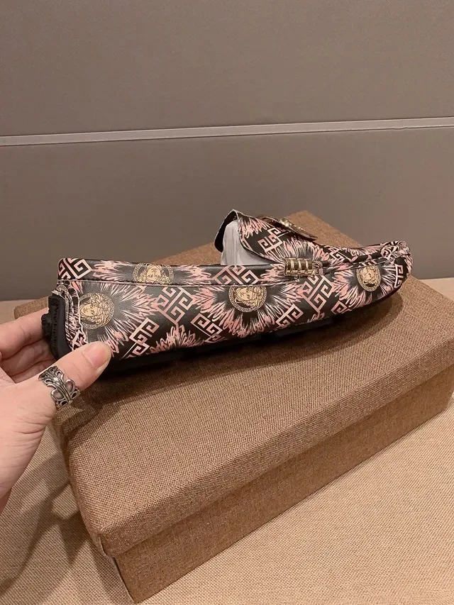Versace Odissea Medusa Medallion Rosa Greca Mocassins 7