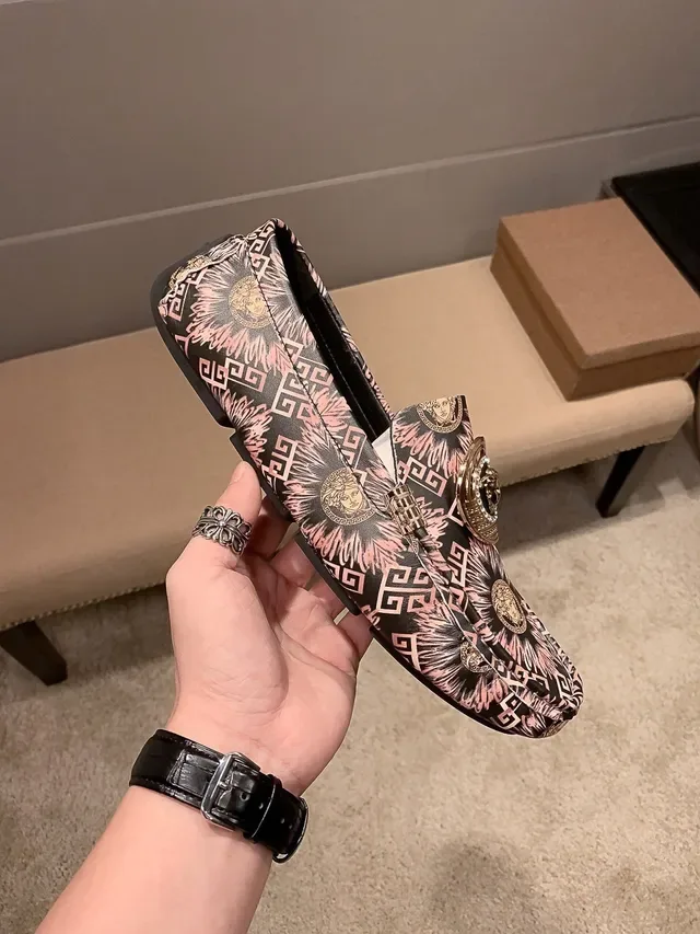Versace Odissea Medusa Medallion Rosa Greca Mocassins 8