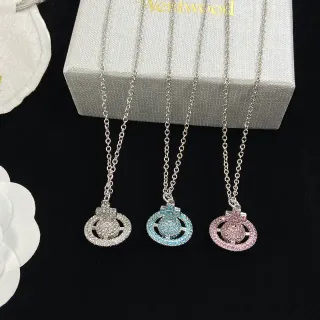 Vivienne Westwood Classic Orb Pave Crystal Necklace