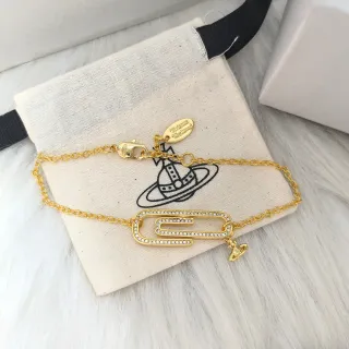 Vivienne Westwood Paperclip Crystal Gold-Tone Bracelet