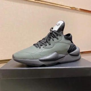 Y-3 Army Green Black Sculpted Monolithic Midsole Asymmetrical Stitched Overlays Lifestyle Sneakers